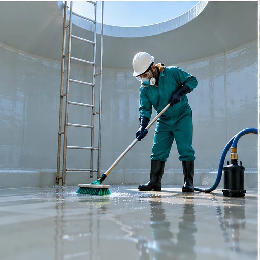 Water tank cleaning